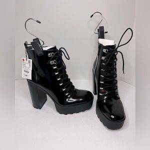 ZARA High Heel Boots Womens 9 Black NEW